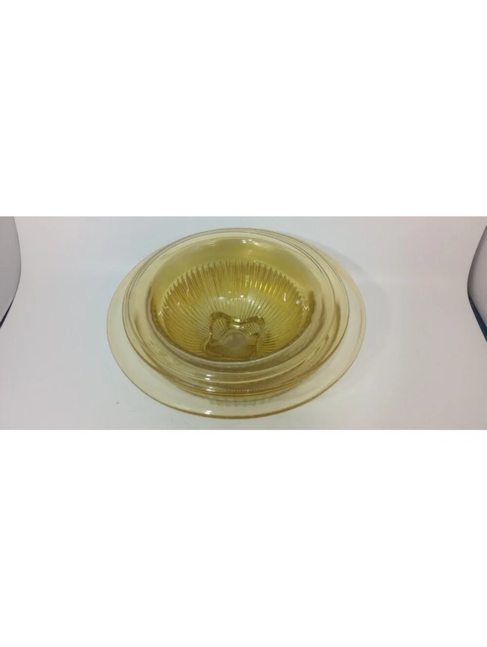 SET of 3 Federal Glass Stacking Amber Glass Mixing Serving Bowls Depression